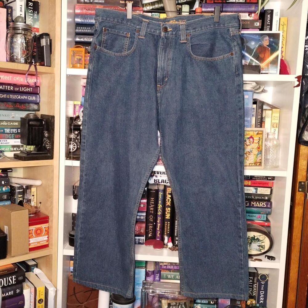 Eddie-bauer Men's Blue and Navy Jeans